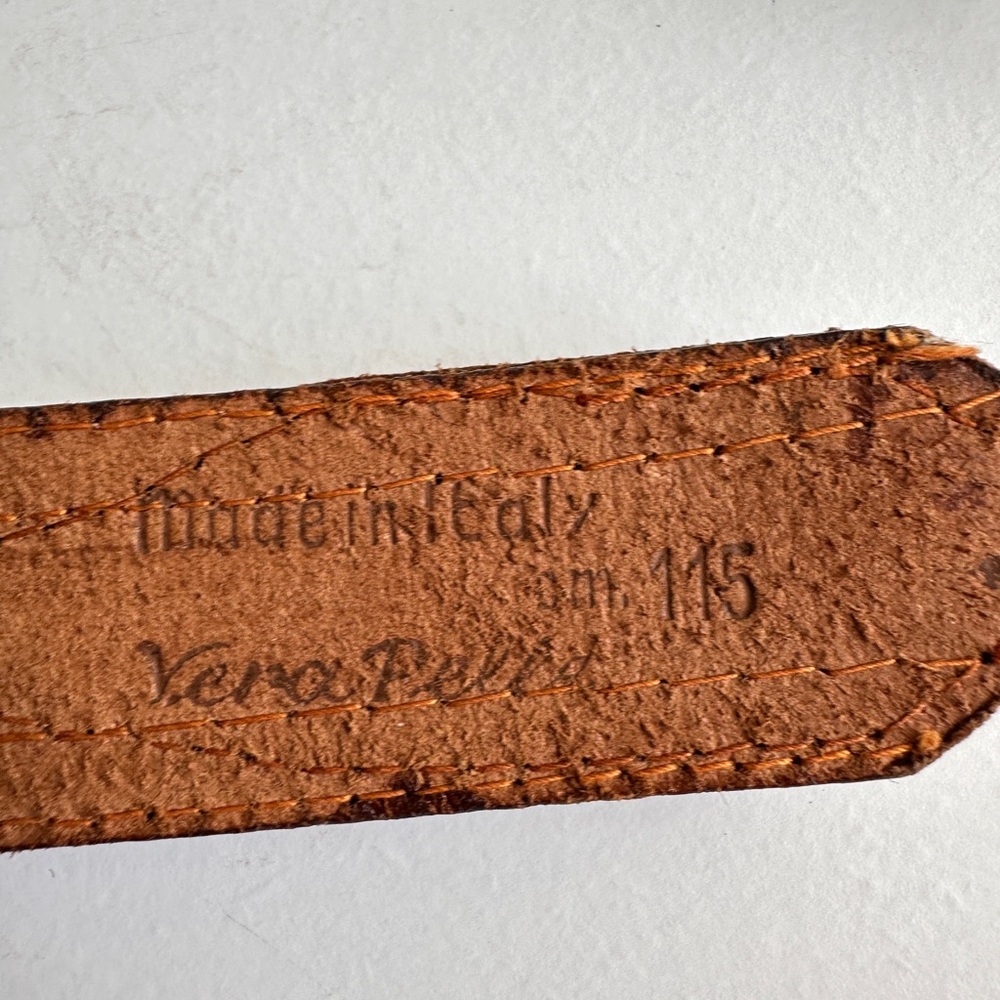 🇮🇹 Unisex Brown leather belt Challenge Made in Italy. - Picture 5 of 6